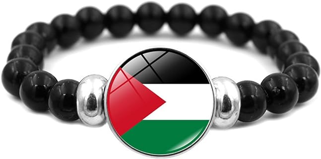 National Flag Bracelet, Beaded Bracelet, Adjustable Bracelet for Men Women