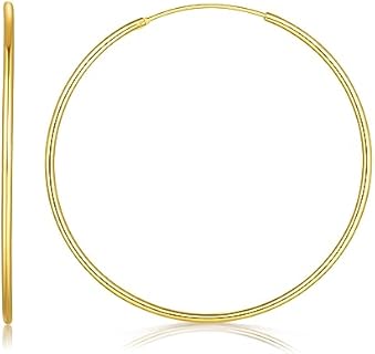 14k Gold Huggie Hoop Earrings With Latch Back, 50MM Hypoallergenic Classic Design for Women, Ideal Mother's Day Gift