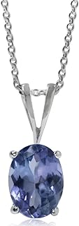 Silvershake 1.32ct. Genuine Tanzanite 925 Sterling Silver Solitaire Pendant with 18 Inch Chain Necklace