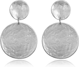 Matte Gold Vintage Clip Drop Earrings for Women Clip on Earrings Statement Earrings Gift for Mom