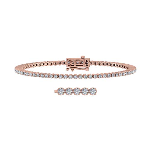 FINEROCK 2 Carat Diamond Tennis Bracelet in 14K Gold (6.85 Inch)