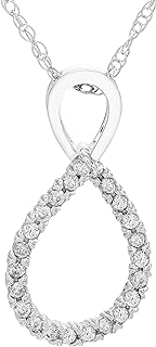 Boston Bay Teardrop Diamond Pendant Necklace with Sturdy Rope Chain and Secure Lobster Clasp in Sterling Silver or 14K White Gold for Women's Elegant Daily or Special Occasion Wear
