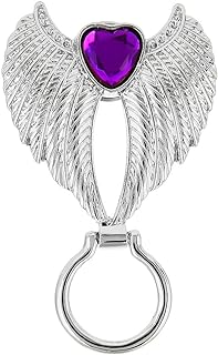 Crystal Heart Angel Wings Magnetic Eyeglasses Holder Brooch for Teacher Nurse Gift