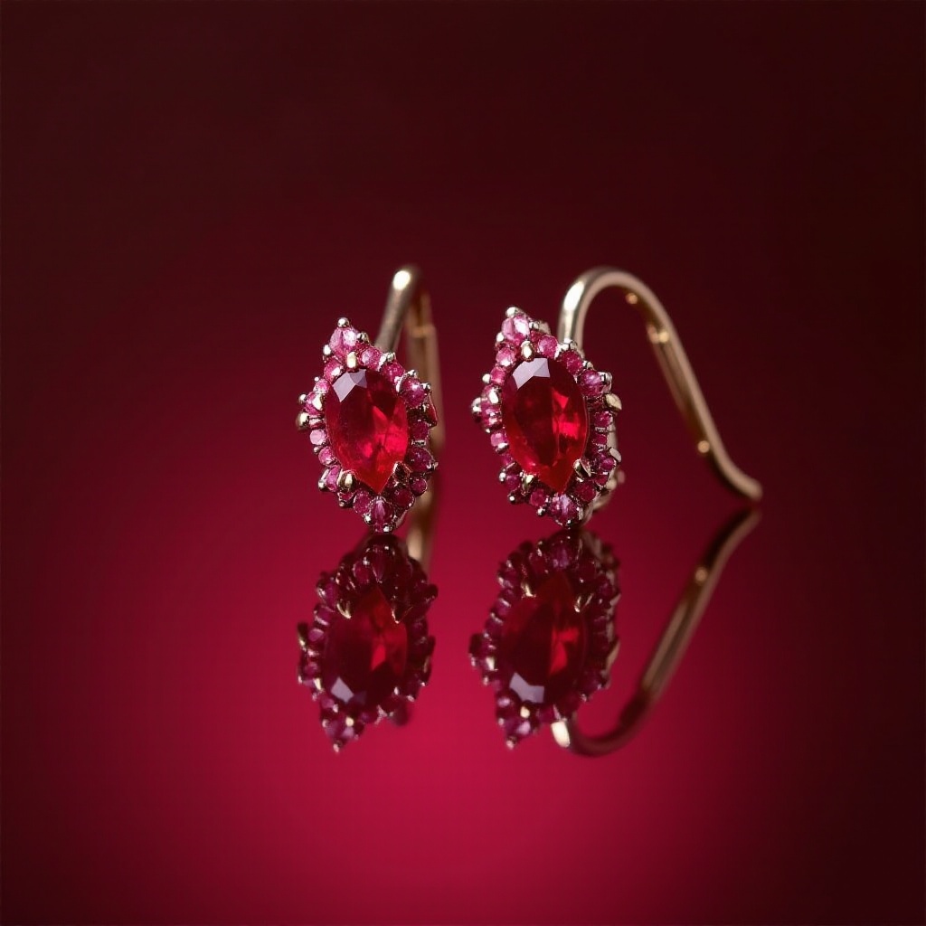 Boucles d'Oreilles Rubis Sang de Pigeon - Élégance Intemporelle