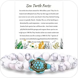 Elegant Sea Turtle Bead Bracelet with Rope and Bead Chain for Women, No Gem Zinc Stone, Turquoise Color