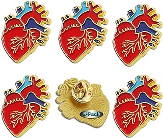 Uniquely Stylish Red Realistic Anatomical Heart Pin Clasp Alloy Lapel Brooch - Elegant and Versatile Accessory for Fashion Fanatics and Medical Professionals