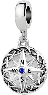 ZakiaHo Compass Charms for Pandora Bracelets Womens Love Travel Christmas Birthday Jewelry Gifts Compatible with Pandora Bracelets Necklaces
