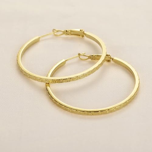 14K Gold Hoop Earrings for Women Thick Gold Hoop Earrings 14K Gold Earrings Trendy Square-edge & Hypoallergenic Earrings for Women Chunky Earrings