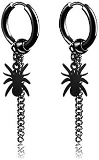 1 Pair Spider Dangle Earrings Lightweight Surgical Stainless Steel Spiderman Hoop Jewelry