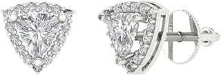 Luxurious 1Ct Round Cut Lab Grown Diamond Stud Earrings with Screw Back in 18K White Gold for Women - Classic Solitaire Design
