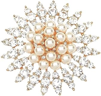 Boho CZ Pearl Cluster Statement Rings for Women Cubir Zirconia Rhinestone Gold Plated Imitation Pearls Exaggerated Expandable Adjustable Flower Open Wrap Engagement Rings Comfort Fit Elegant Wedding Birthday Jewelry Gift