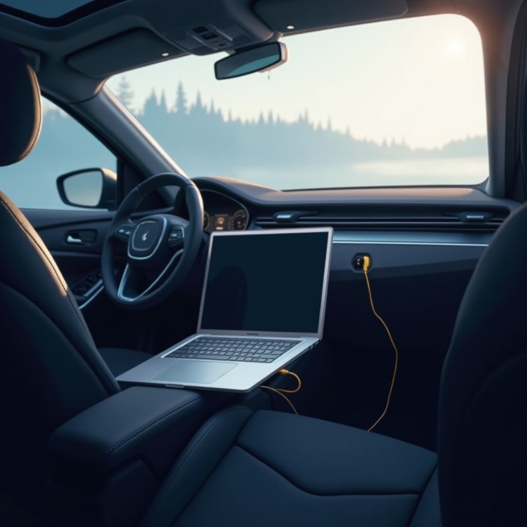 laptop laden im auto