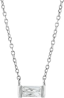 Silpada 'Baguette Touch' Cubic Zirconia Necklace in Sterling Silver, 16" + 2"