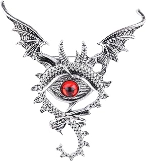 MLEPUS Flying Dragon Evil Eye Brooch Pin for Women Men Gold Plated Fashion Crystal Lucky Charms Vintage Brooch Eyes Lapel Pin Scarf Set Lapel Brooch Creative Dress Accessories Theme Party Jewelry