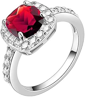 Cushion Halo Cubic Zirconia CZ Engagement Rings Wedding Party Statement Cocktails Classic Fashion Size 4-12