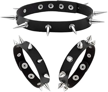 Snap Clasp Spike Cuff Bracelet in Alloy and Leather for Gothic Style Enthusiasts, Punk Design