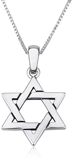 Marina Jewellery Classic Star Of David Real 925 Sterling Silver 18" Chain Necklace Jewish Token Pendant Charm. great gift
