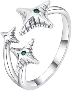 Shooting Star Ring Meteor Ring 925 Sterling Silver Rings for Women Dainty Adjustable Statement Engagement Green Zircon Rings Jewelry Gifts