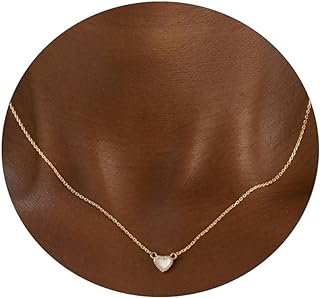 Kyerlyn Women's Gold Brass Heart Necklace With Lobster Clasp & Cable Chain, Adorned With Radiant Cubic Zirconia