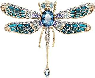 Austrian Crystal Cute Animal Butterfly Dragonfly Brooches Pins Colorful Enamel Corsages Women Scarf Clips