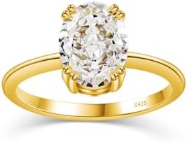 Sterling Silver Cubic Zirconia Engagement Ring | 2.5 Carat Simulated Diamond | Elegant Simplicity Design | Size 6