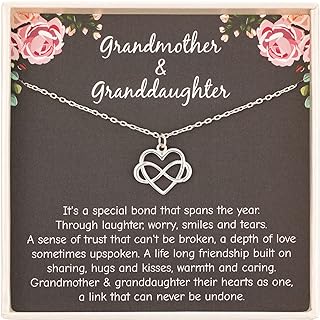 925 Sterling Silver Infinity Heart Grandma Pendant Necklace with Ball Chain - RareLove Grandmother Gifts from Granddaughter