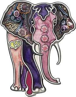 WEVENI Enamel Alloy Rhinestone Elephant Brooch Pins for Women Lady Girl Scarf Dress Suit Accessories Fashion Jewelry Charm
