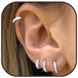 4Pcs Small Hoop Earrings Set Hoop Earrings for Women Trendy 2024 Gold Cartilage Hoop Earrings Dainty Huggie Earrings Piercing Jewelry for Women Girls 6mm/7mm/8mm/9mm