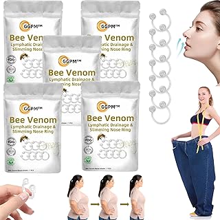 White Plastic Bee Venom Nose Ring by OVICISK for Men and Women, Compact and Lightweight Lymphatic Drainage Accessory with Transformative Health Benefits, Bee Design