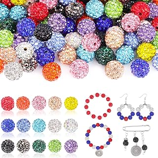 150-Piece TINKRSTUFF Rhinestone Beads Set - Sparkling Round 10mm Beads in 15 Stylish Colors - Perfect for DIY Bracelet, Necklace & Earring Jewelry Making - Craft Enthusiast Essential