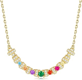 Sterling Silver Chakra Pendant Necklace with Rolo Chain, Cubic Zirconia Gems for Women - Gold Plated Lotus Flower Design