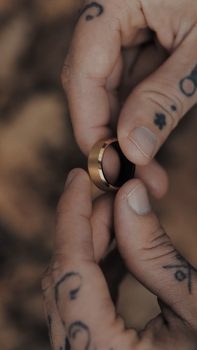 Tungsten Rings For Men - Mens Wedding Band - Strong, Durable, and Scratch-Resistant Beveled Ring With Silicone Band