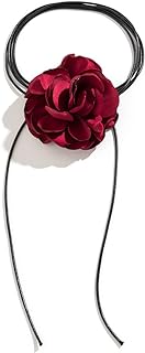 Elegant Floral-Themed Choker Necklace with Secure Ball Clasp for Women - Vintage Style Faux Leather and Zinc