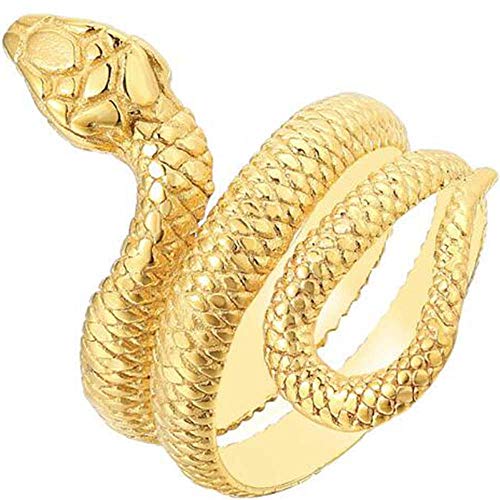 Stainless Steel Retro Vintage Snake Style Cocktail Party Statement Biker Halloween Holiday Ring