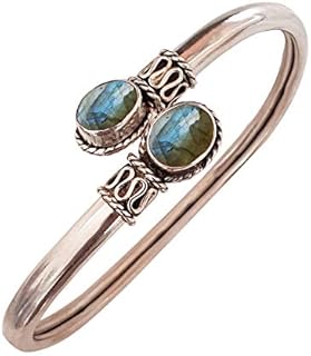 925 Sterling Silver Cuff Bracelets For Women, Labradorite Gemstone Designer Bracelets, Handmade Fashion Jewelry Gifts