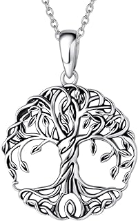 AGVANA Sterling Silver Tree of Life Celtic Knot Dainty Pendant Necklace for Women Family Tree Necklace Anniversary Birthday Gifts for Women Girls Wife Grandma Her with Velvet Bag