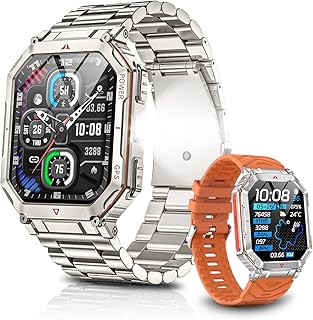 Rmana KR92 スマートウォッチ、ChatGPT内蔵とGPS運動記録搭載、シルバー、振動/着信音設定で3ATM防水。高齢者見守りにも最適