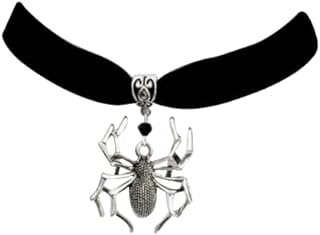 Rope-Clasp Halloween Spider Choker Necklace: A Metal Pendant Accessory for Women & Girls, Perfect for Halloween Costumes or Fancy Dress Parties
