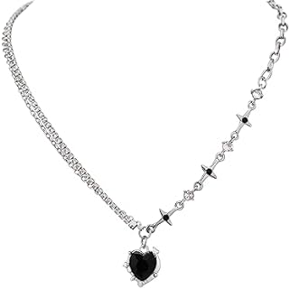 Dark Gloomy Coquette Necklaces for Women, Black Aesthetic Necklace Jewelry