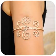 Jovono Boho Arm Cuff Flower Arm Bracelet Butterfly Upper Armband Open Cuff Dainty Arm Jewelry For Women and Girls(1Pcs)