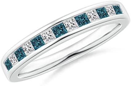 Angara Natural Blue Diamond Stackable Ring for Women in 14K Solid Gold/Platinum | April Birthstone Jewelry Gifts for Her | Wedding | Engagement | Anniversary