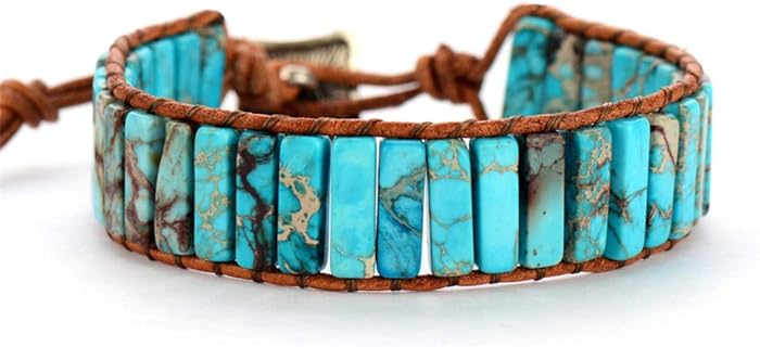 YGLINE Boho Handmade Natural Stone Wrap Bracelets Crystal Beads Bracelet Jewelry