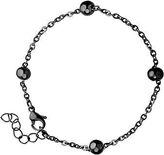 555Jewelry 2mm Stainless Steel Adjustable Ball Bead Bracelet for Women 6-7 Inch