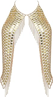 Ingemark Sexy Harness Waist Bikini Chain Bra Body Chain Shoulder Necklace for Women Gold Silver Sequin