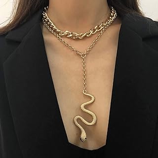 Elegant Gold Snake Choker Necklace with Zinc-Alloy Snake Chain Design for Women