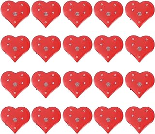 Amosfun 20pcs Valentine's Day Red Heart Brooch Pins LED Flashing Brooch Pins Wedding Birthday Party Favors