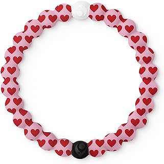 Lokai Silicone Beaded Bracelet for Women & Men, Hearts Style - Silicone Jewelry Fashion Bracelet Slides-On for Comfortable Fit - Stretch Bead Flexible Bracelet