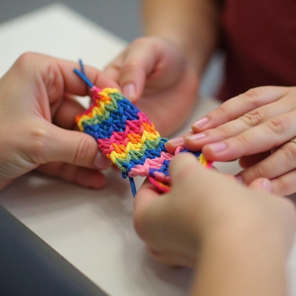 friendship bracelet pattern rainbow black and swhite