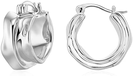 Gold Hoop Earrings 14K Gold Plated Huggie Hoops Twisted Croissant Earrings Small Hoop Earrings for Women Jewelry Gifts