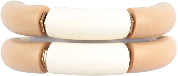 Bead Chain Tortoise Shell Bangle Bracelet with Spring Ring Clasp for Women, Leopard Animal Marbled Open Cuff Design